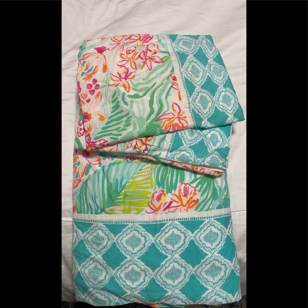 EUC Via Flora Pottery Barb Teen Duvet and Shams